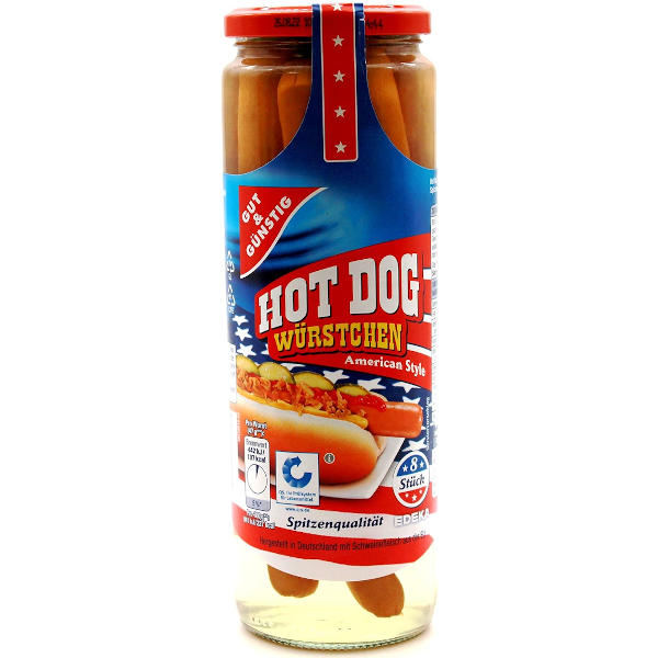Gut & Günstig Hot Dog Würstchen American Style, 6er Pack